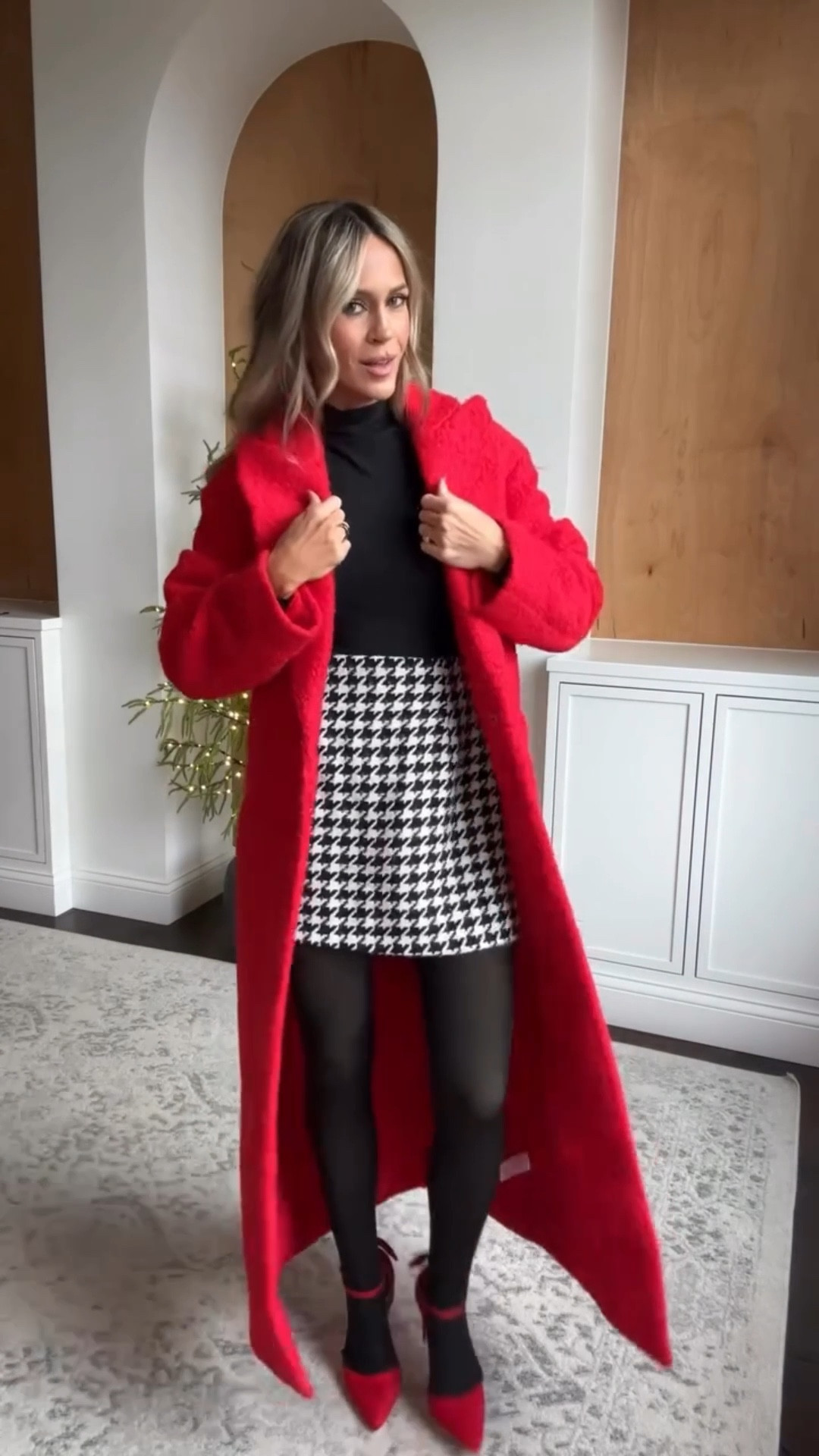 

A classic winter outfit idea perfect for holiday parties. Love the timeless combination of black red and white! Added fleece lined tights for warmth. Love the pops of red for a festive holiday outfit!

#holidayoutfitideas #winteroutfitinspo

#LTKPetite #LTKFindsUnder50 #LTKOver40