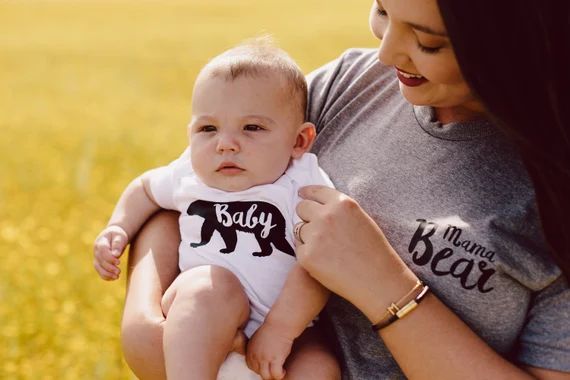Mama Bear Shirt Baby Bear Bodysuit | Etsy | Etsy (US)