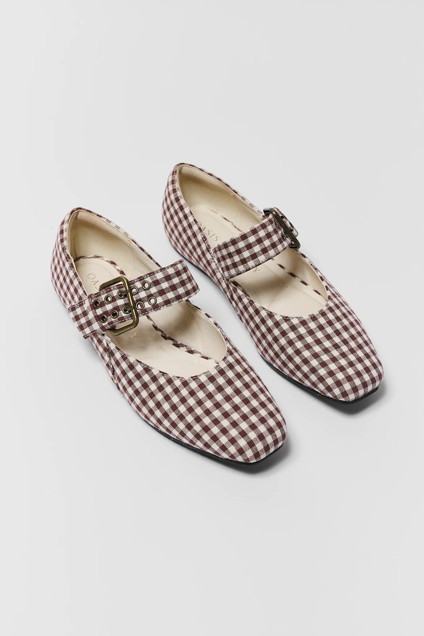 Brown Gingham Ballet Flat | Avara