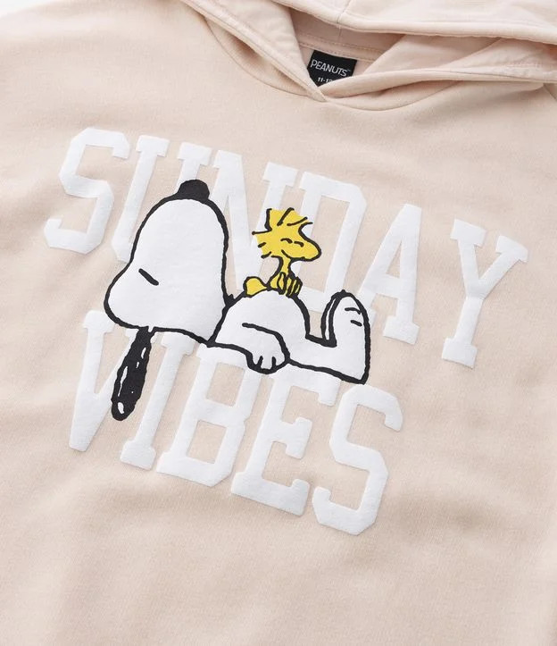 Blusão Moletom Infantil com Estampa do Snoopy - Tam 5 a 14 anos Bege | Renner (BR)