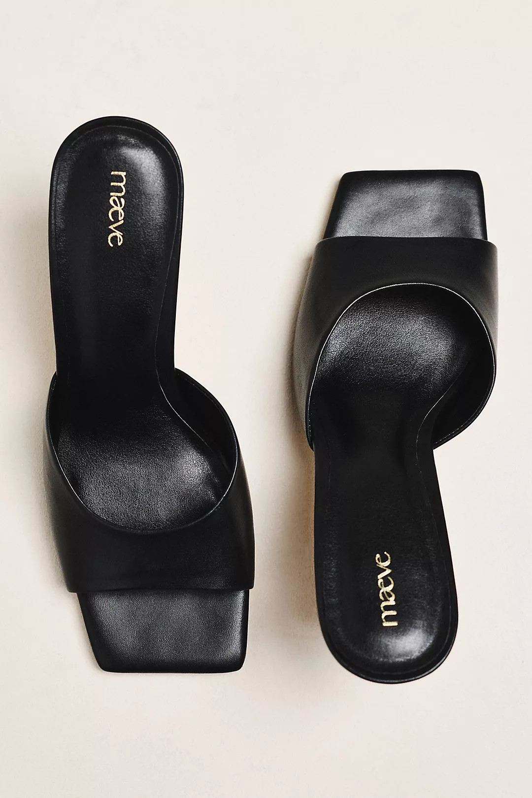 Maeve Metal Bow Open-Toe Mule Heels | Anthropologie (US)