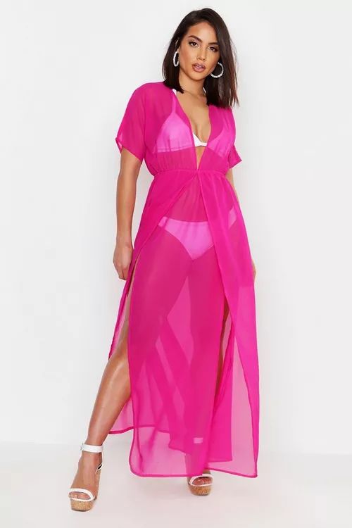 Split Leg Maxi Beach Kaftan | Boohoo.com (US & CA)