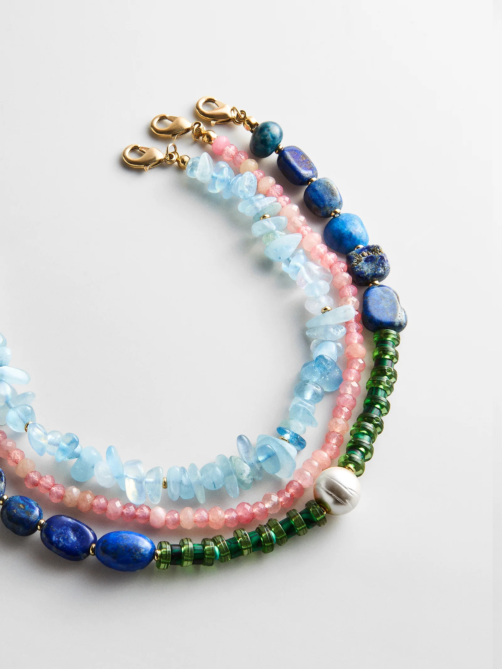 Brooke Semi-Precious Waterproof Anklet Set - Muted Multi | BaubleBar