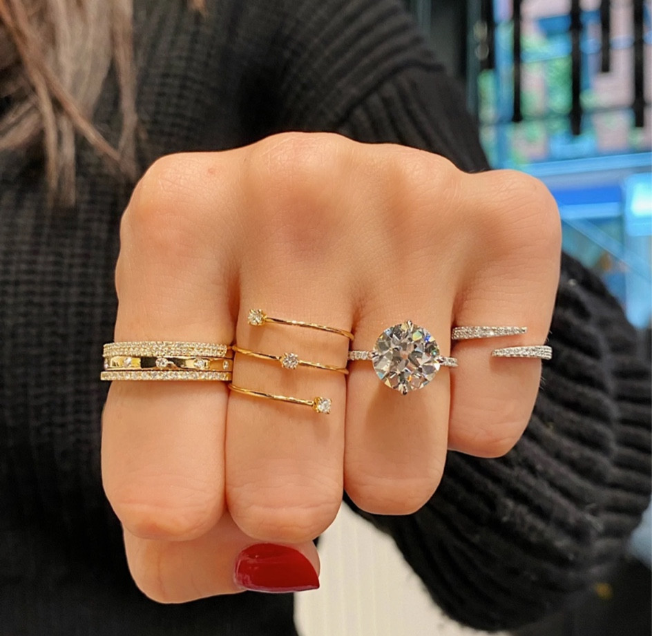 Diamond 14K gold ring, diamond band ring , diamond pinky ring , 14K gold rings, ring stack #goldrings #diamondrings 

#LTKstyletip #LTKGiftGuide #LTKwedding