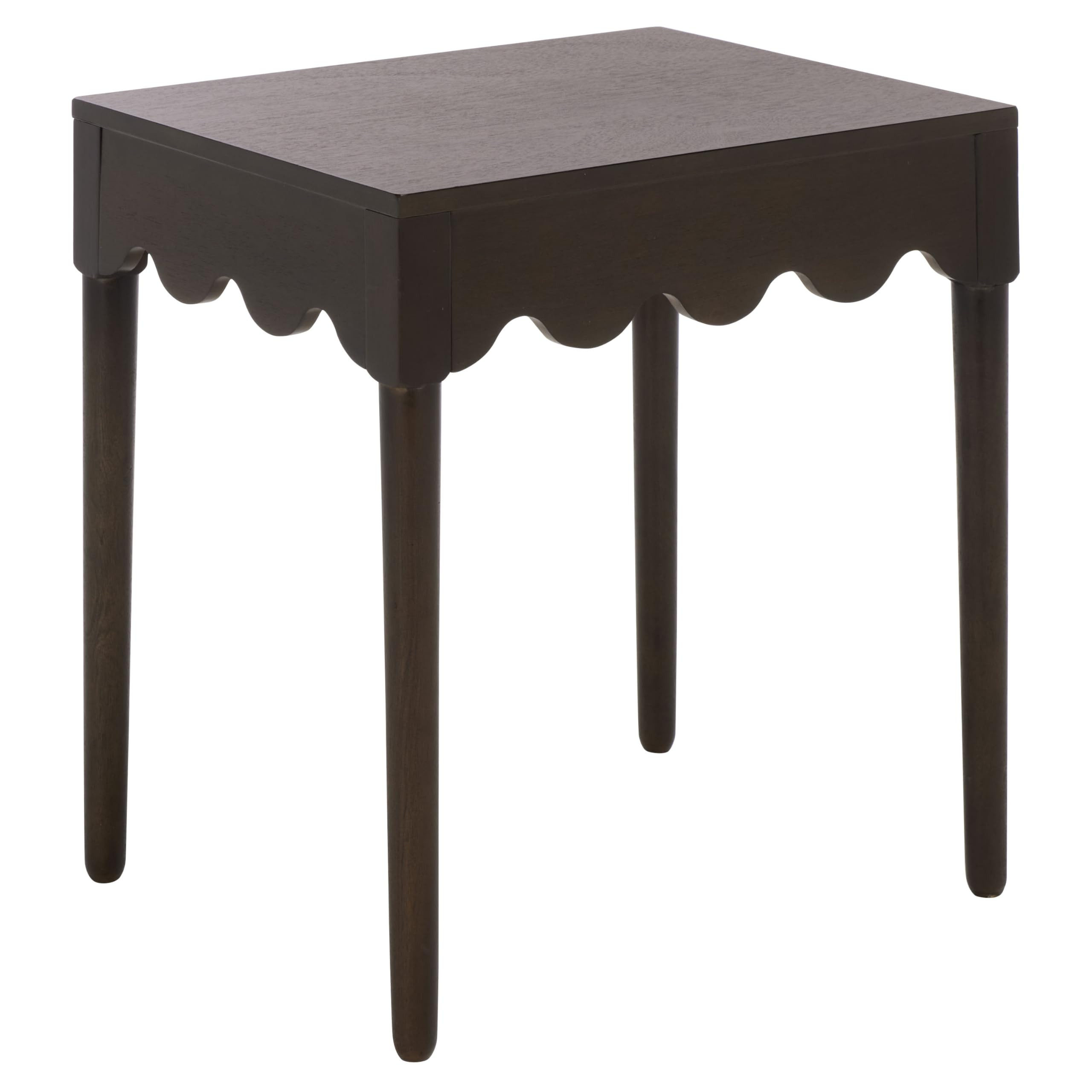 Amazon.com: SAFAVIEH Home Collection \u2013 Neha Dark Chocolate Brown Solid Wood Frame Accent Table, Scalloped Edge Design (ACC5743A) : Home & Kitchen | Amazon (US)