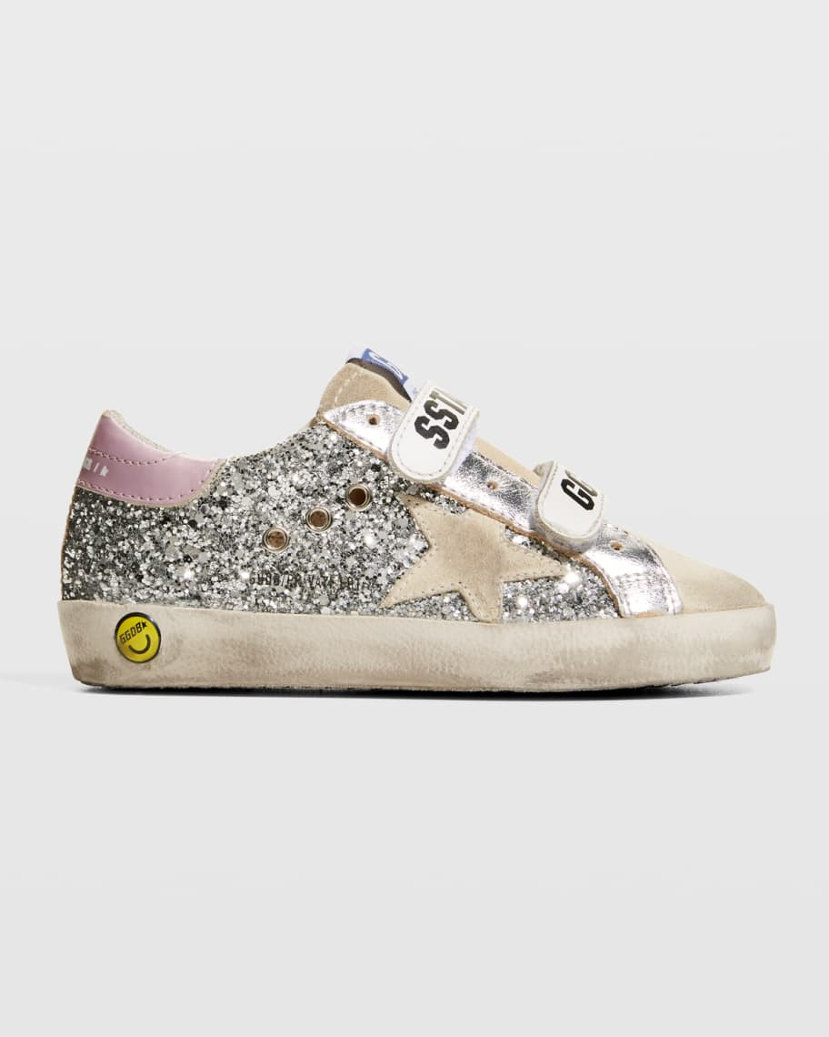 Golden Goose Girl's Old School Glitter Low-Top Sneakers, Toddler/Kids | Neiman Marcus
