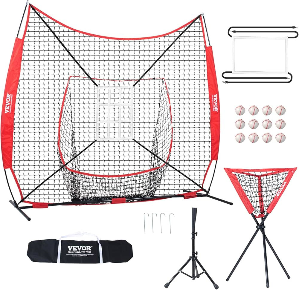 VEVOR Softball Practice Net, Portable Baseball Training Net for Hitting, Batting, Catching, Pitch... | Amazon (US)