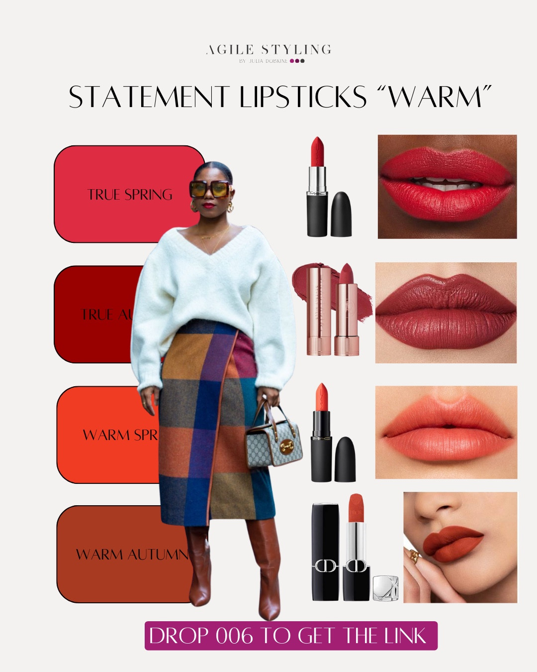 Statement lipsticks — one for every season 💄
These are bold, intentional shades curated to work with your natural coloring, not against it.

When you know your color palette, lipstick stops being a random choice.
Color analysis helps you choose shades that brighten your face, sharpen your features, and make you look like yourself — just elevated.

All my curated statement lipsticks are linked here 🤍
Each one is selected with real color seasons in mind, so you can wear your colors with confidence and intention.


#LTKSeasonal #LTKBeauty #LTKselfcare