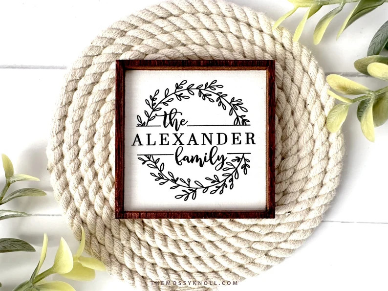 Custom Family Name Wood Framed Miniature Sign | Farmhouse Type | Tiered Tray Décor | Handmade in... | Etsy (US)