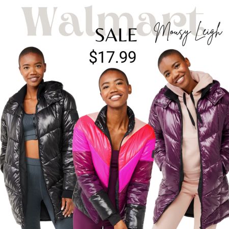 On sale!!!! Costs from
Walmart.

Color block jacket, puffer, tunic, purple, pink, black, love and sports, winter, fall, outerwear 

#LTKunder100 #LTKsalealert #LTKunder50