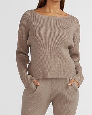 Cozy Ribbed Bateau Neck Sweater | Express