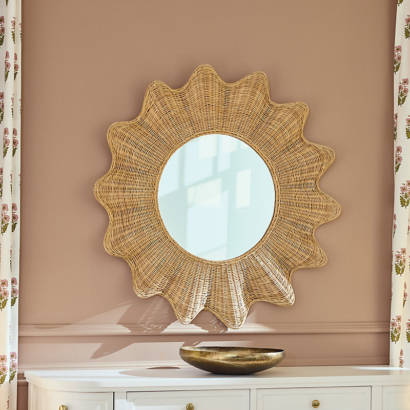 Scalloped Rattan Mirror - Ballard Designs | Ballard Designs, Inc.