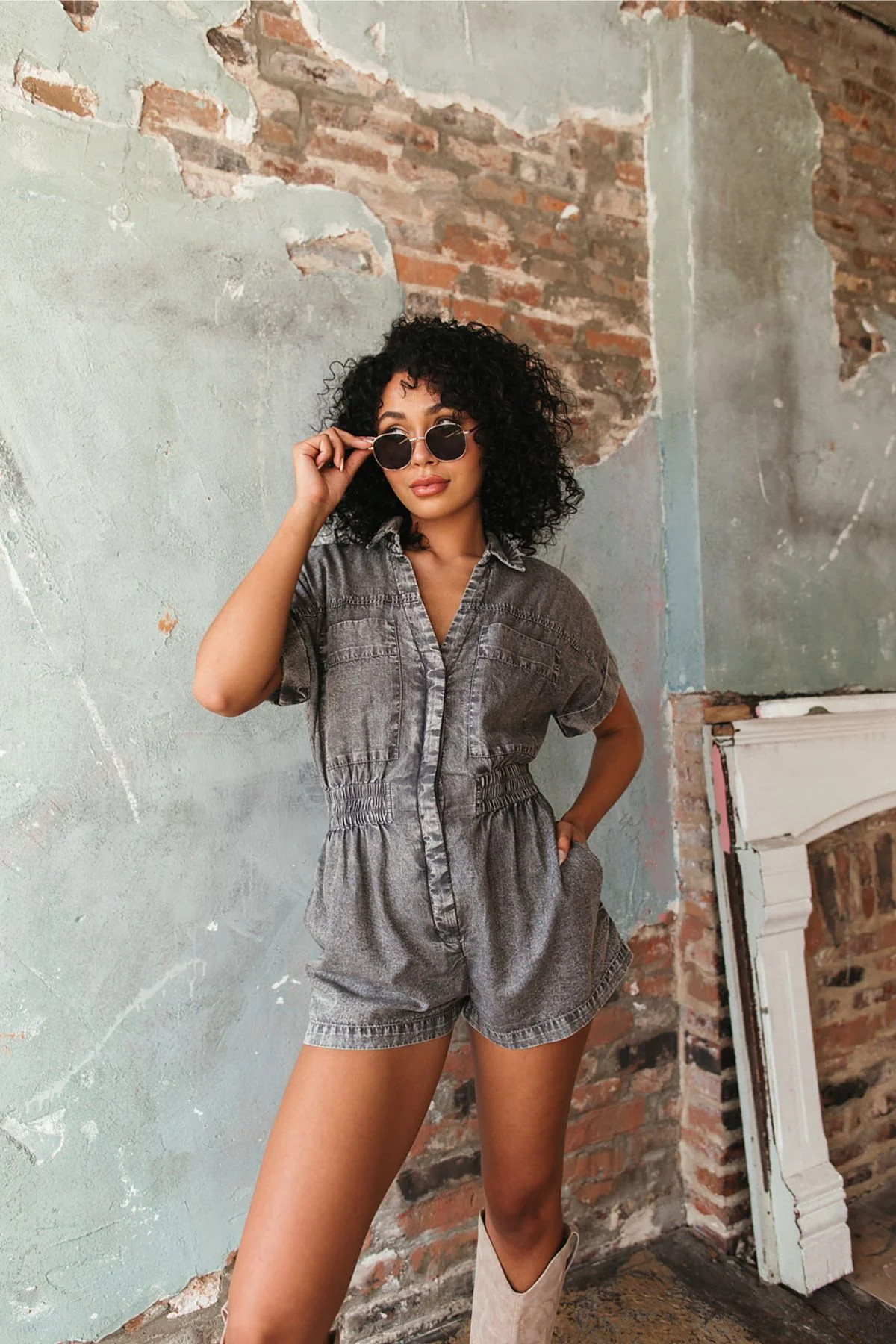 Jordan Utility Denim Romper | The Post