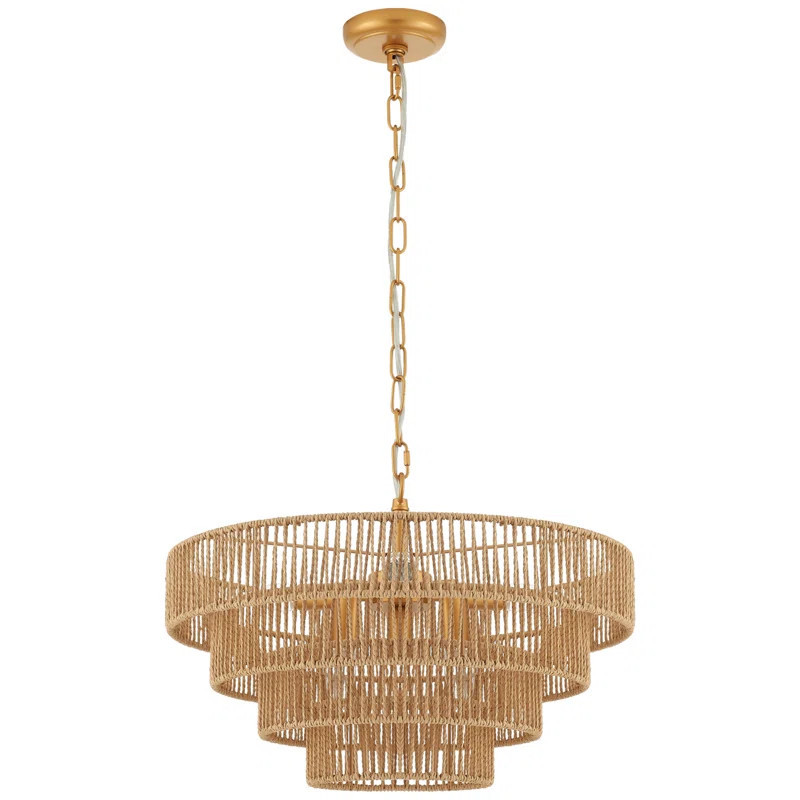 Suzette 6-Lights Hand-Woven Pendant Light 20 Inch | Wayfair North America