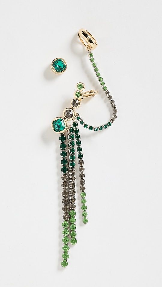 Elena Emerald Ombre Fringe Earrings | Shopbop