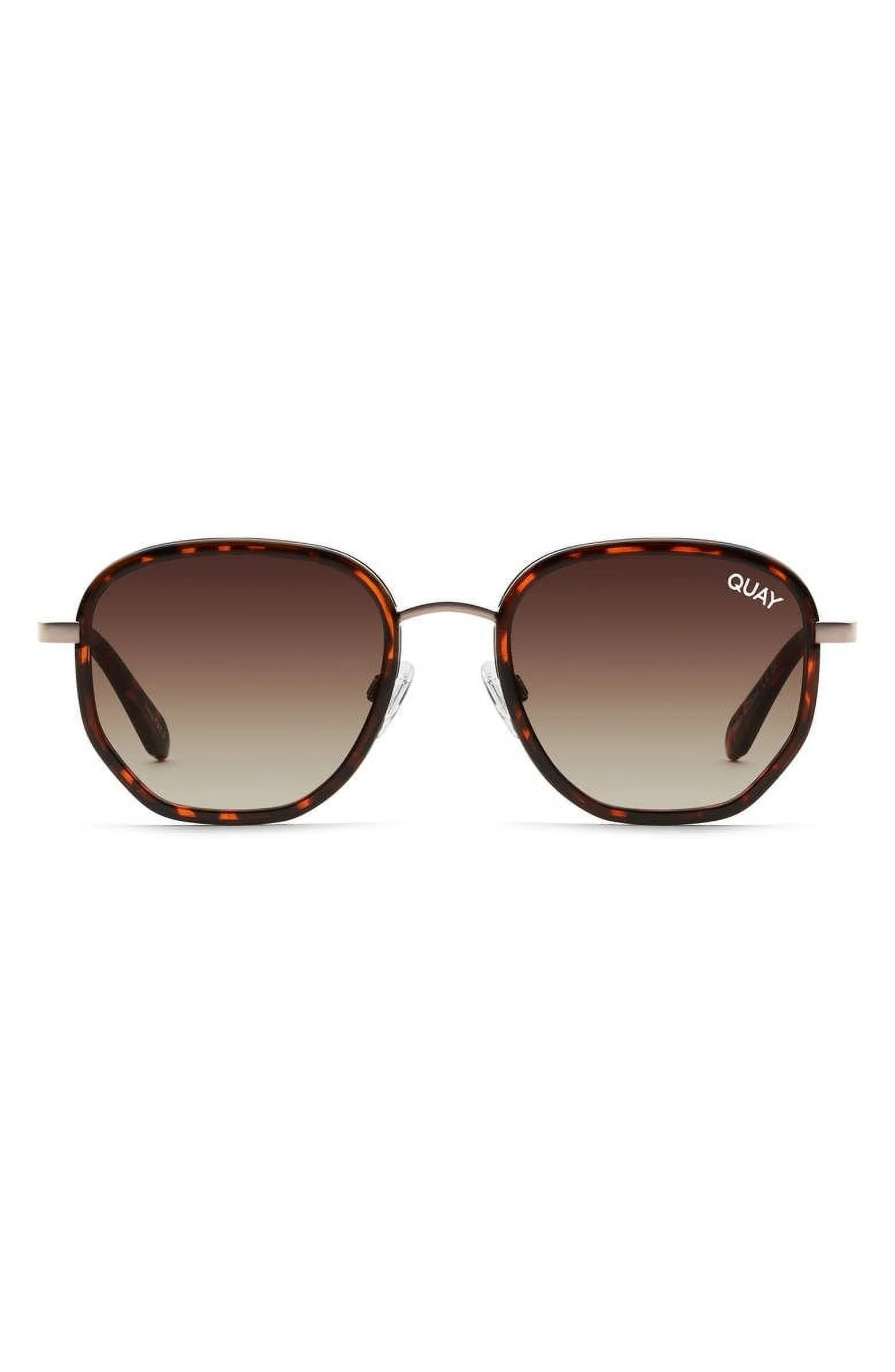 Quay Australia Big Time Remixed Round Sunglasses Tortoise Brown Gold | Walmart (US)