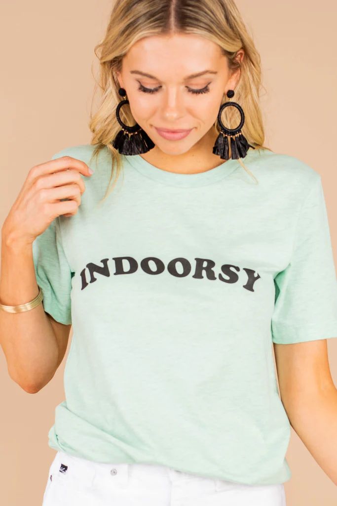 I'm Indoorsy Heather Mint Green Graphic Tee | The Mint Julep Boutique