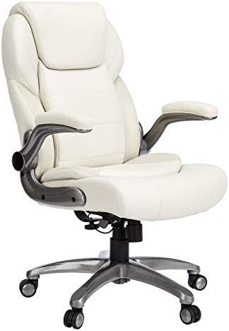 AmazonCommercial Ergonomic High-Back Bonded Leather Executive Chair with Flip-Up Arms and Lumbar Sup | Amazon (US)