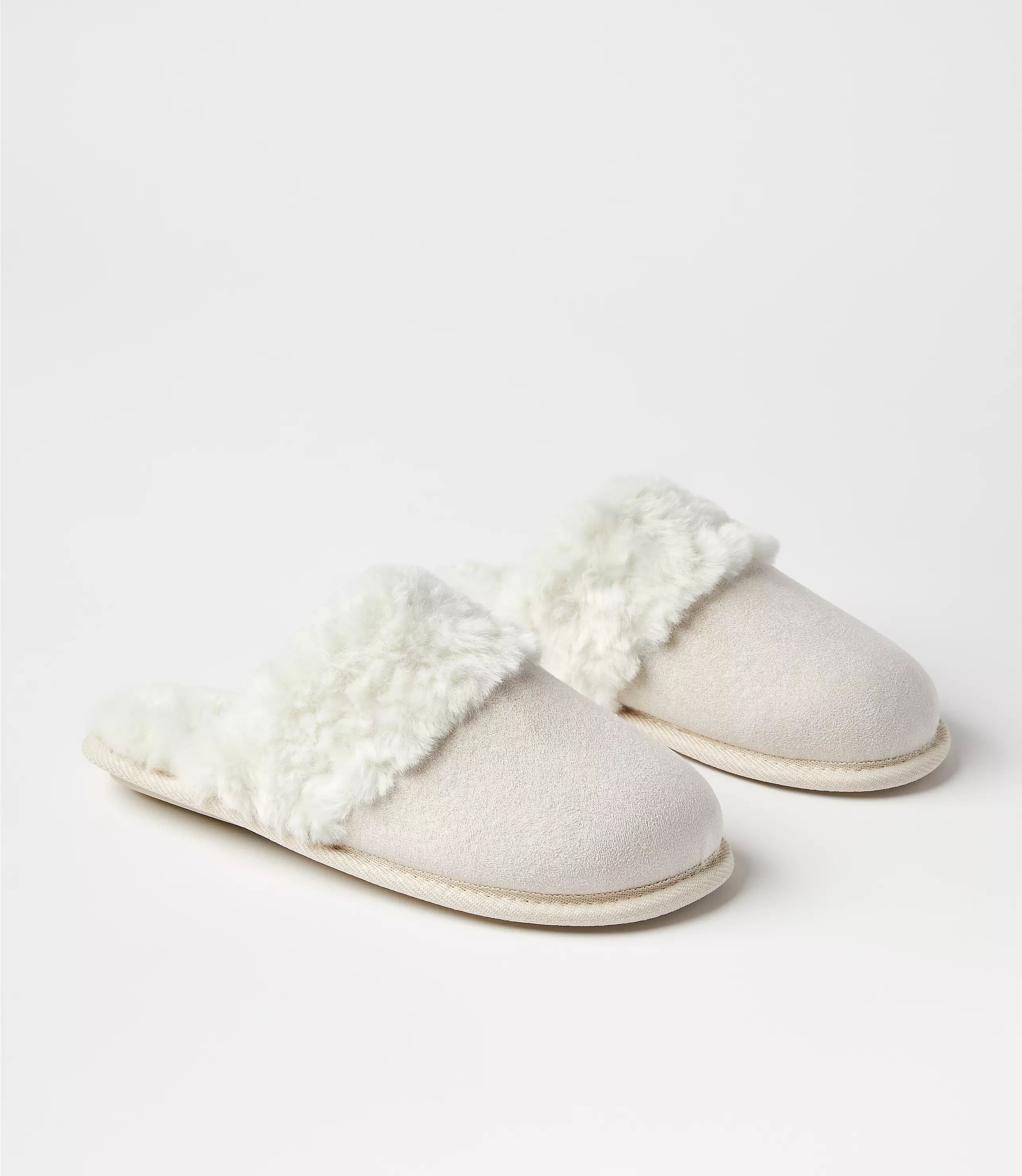 Modern Fuzzy Slippers | LOFT