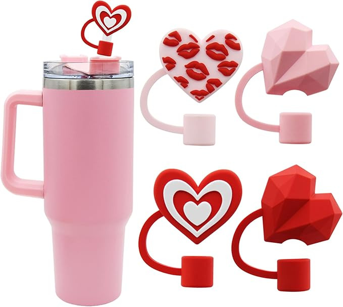 Meitesti Straw Cover Cap for Stanley Cup, Heart-shaped Straw Topper Compatible with 30&40 Oz Tumb... | Amazon (US)
