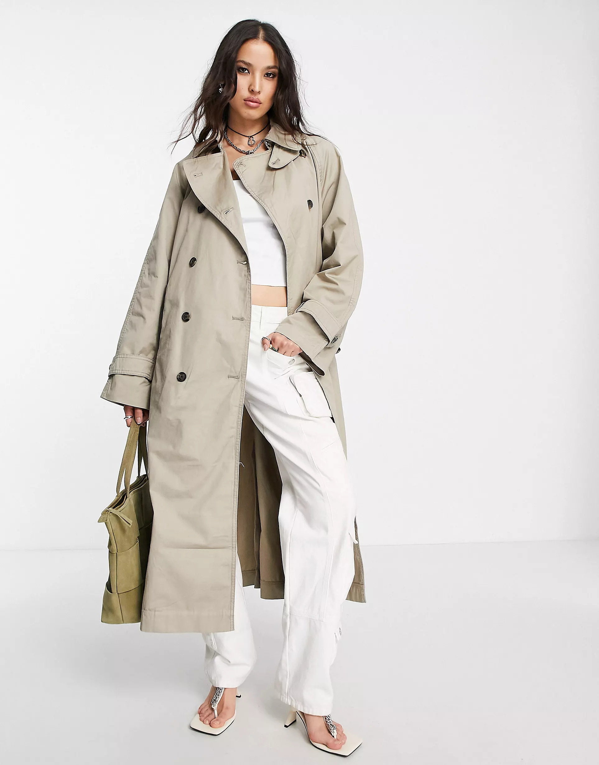 Weekday Travis trench coat in beige | ASOS (Global)