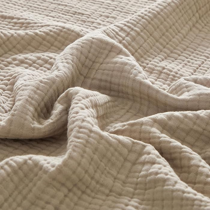 PHF 100% Cotton Muslin Throw XL Blanket Large 50" x 70", 4-Layer Lightweight Gauze Throw, Breatha... | Amazon (US)