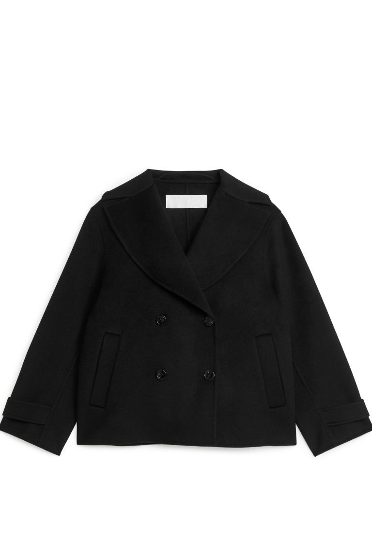 Wool Pea Coat - Black - Ladies | H&M GB | H&M (UK, MY, IN, SG, PH, TW, HK)