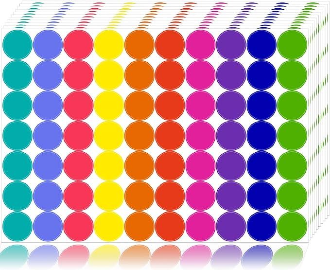 1400 PCS Colored Dot Stickers Round Color Coding Labels Polka Circle Dot Label Sticker for Office... | Amazon (US)