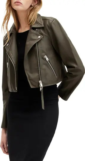 Dalby Crop Leather Biker Jacket | Nordstrom
