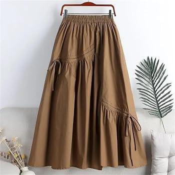 Women's High Waist Asymmetrical Belted Midi Skirt Full A-Line Shape Fashionable Skirt for Casual ... | Amazon (US)