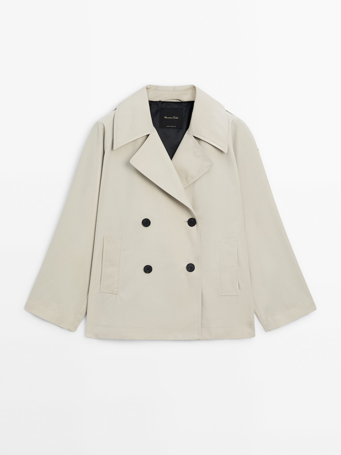Short trench coat with back pleat | Massimo Dutti UK