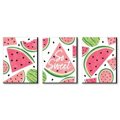 Big Dot of Happiness Sweet Watermelon - Fruit Kitchen Wall Art and Kids Room Decor - 7.5 x 10 inches - Set of 3 Prints | Target