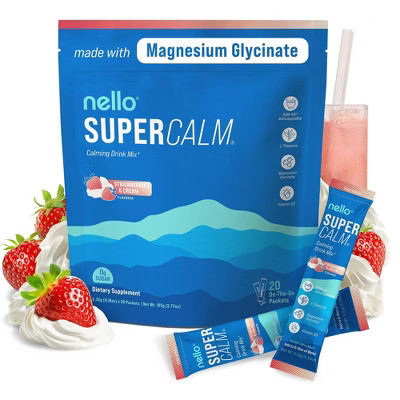 Nello Supercalm Dietary Supplement Powder - Strawberries & Cream - 20ct | Target