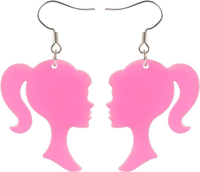 Pink Heart Earrings for Women Earrings Dangling Big Large Love Drop Dangle Earrings For Women Gir... | Amazon (US)