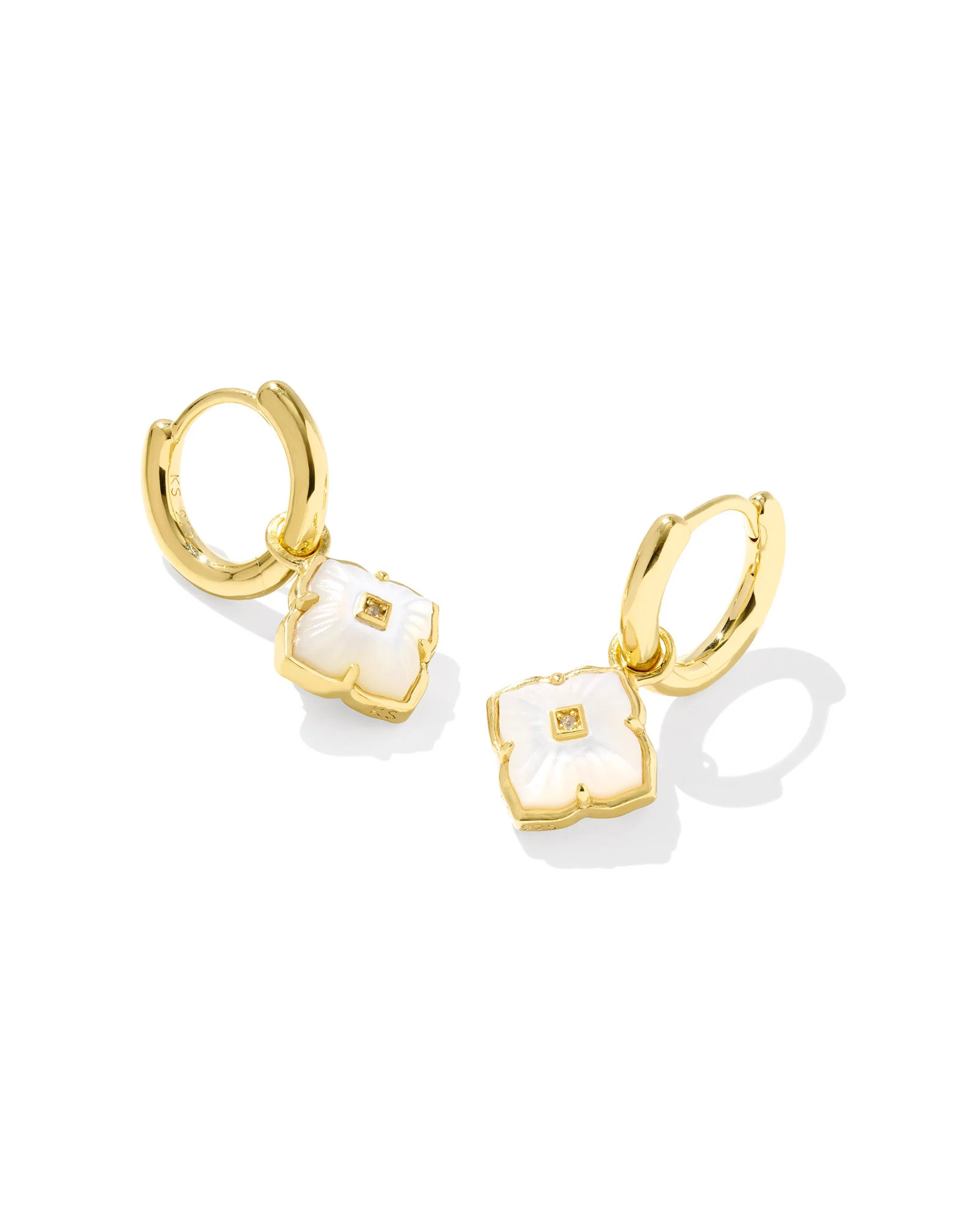Dira 18k Gold Vermeil Carved Stone Huggie Earrings | Kendra Scott