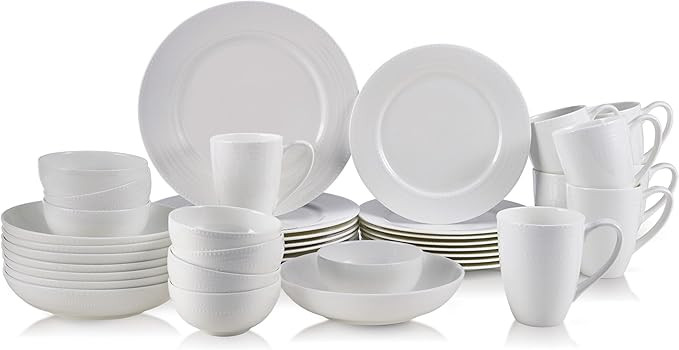 Mikasa Annabele Chip Resistant 40-Piece Dinnerware Set, Service For 8,White | Amazon (US)
