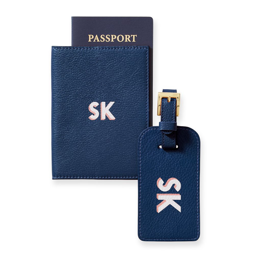 Leather Luggage Tag & Passport Case Set | Mark and Graham