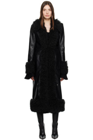 Kijun - Black Diane Faux-Leather Coat | SSENSE