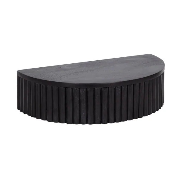 Kate and Laurel Reid Ribbed Floating Side Table - 20x11x6 - Black | Bed Bath & Beyond