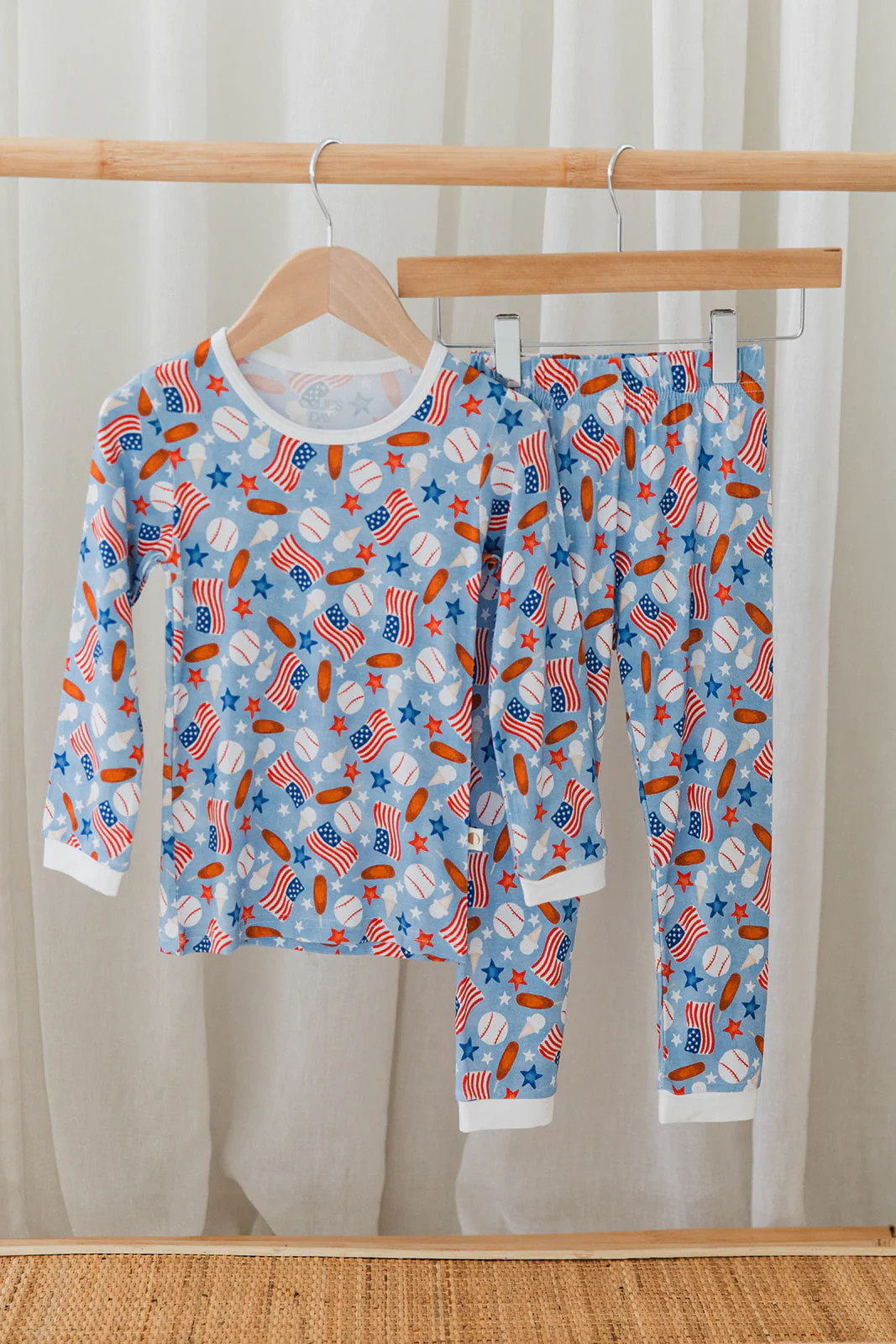 USA Kids Two-Piece Loungewear Set – Patriotic Baby & Toddler Outfit with American Flags, Hotdog... | Ollie's Day