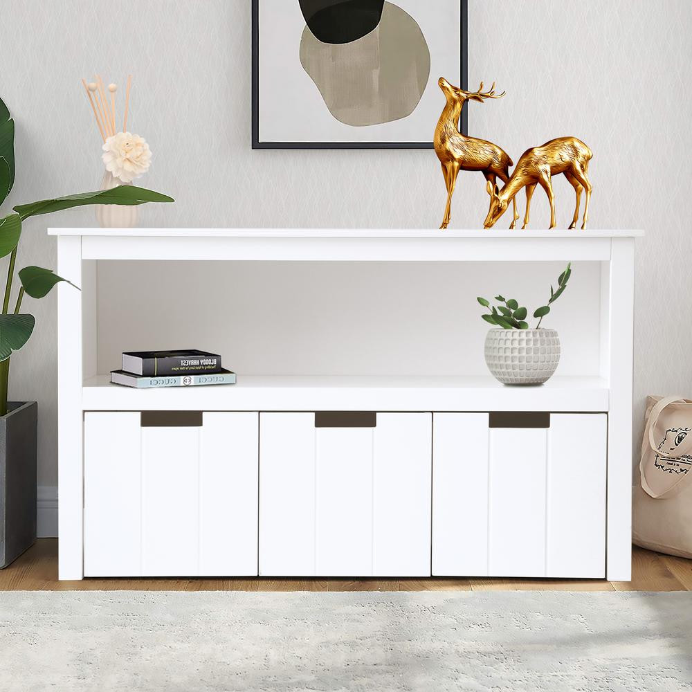 Kids Toy Storage Cabinet, Toddler's Room Chest Cabinet 3 Drawers with Wheels bookcase | The Home Depot