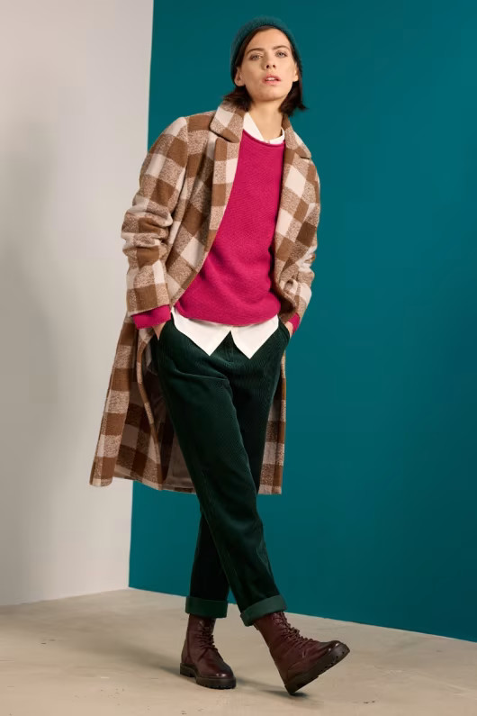 Budock Wool Blend Check Coat | Seasalt Cornwall