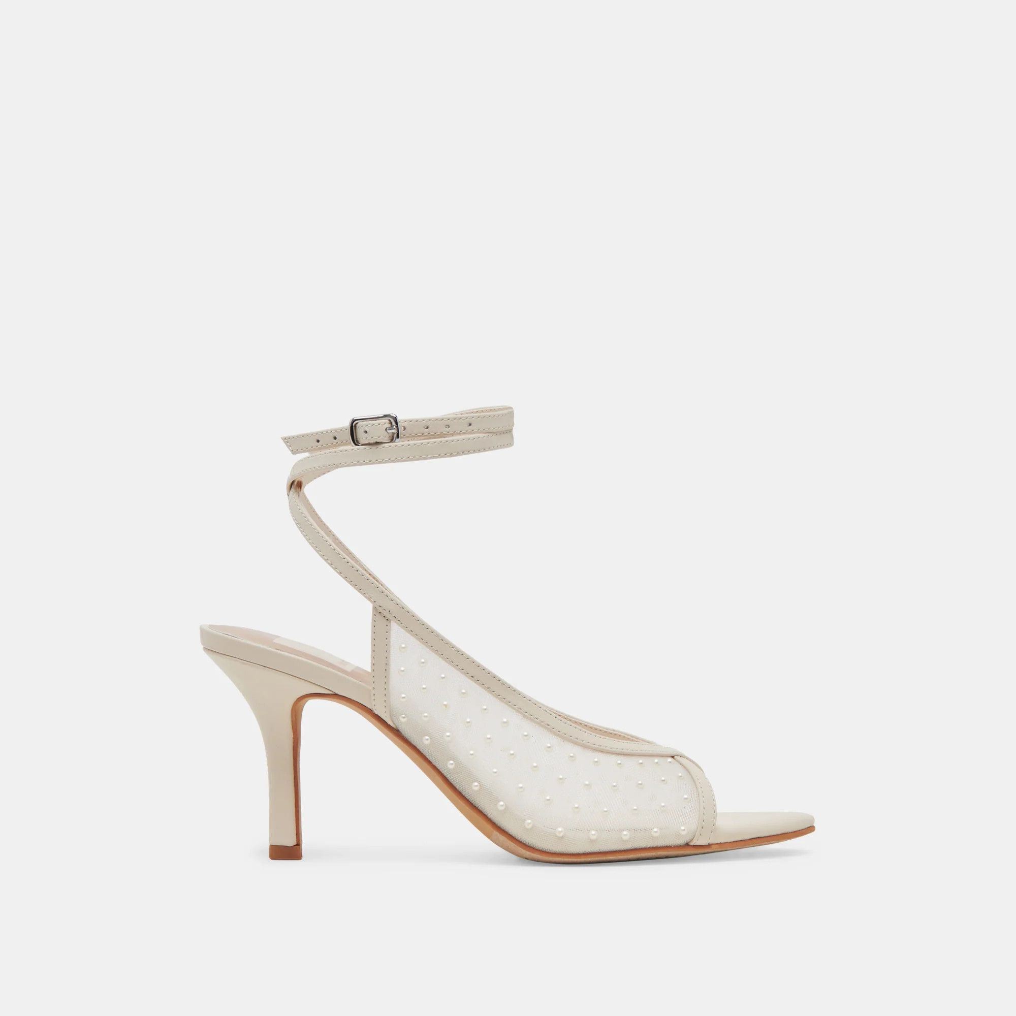 MISSY PEARL HEELS IVORY MESH | DolceVita.com