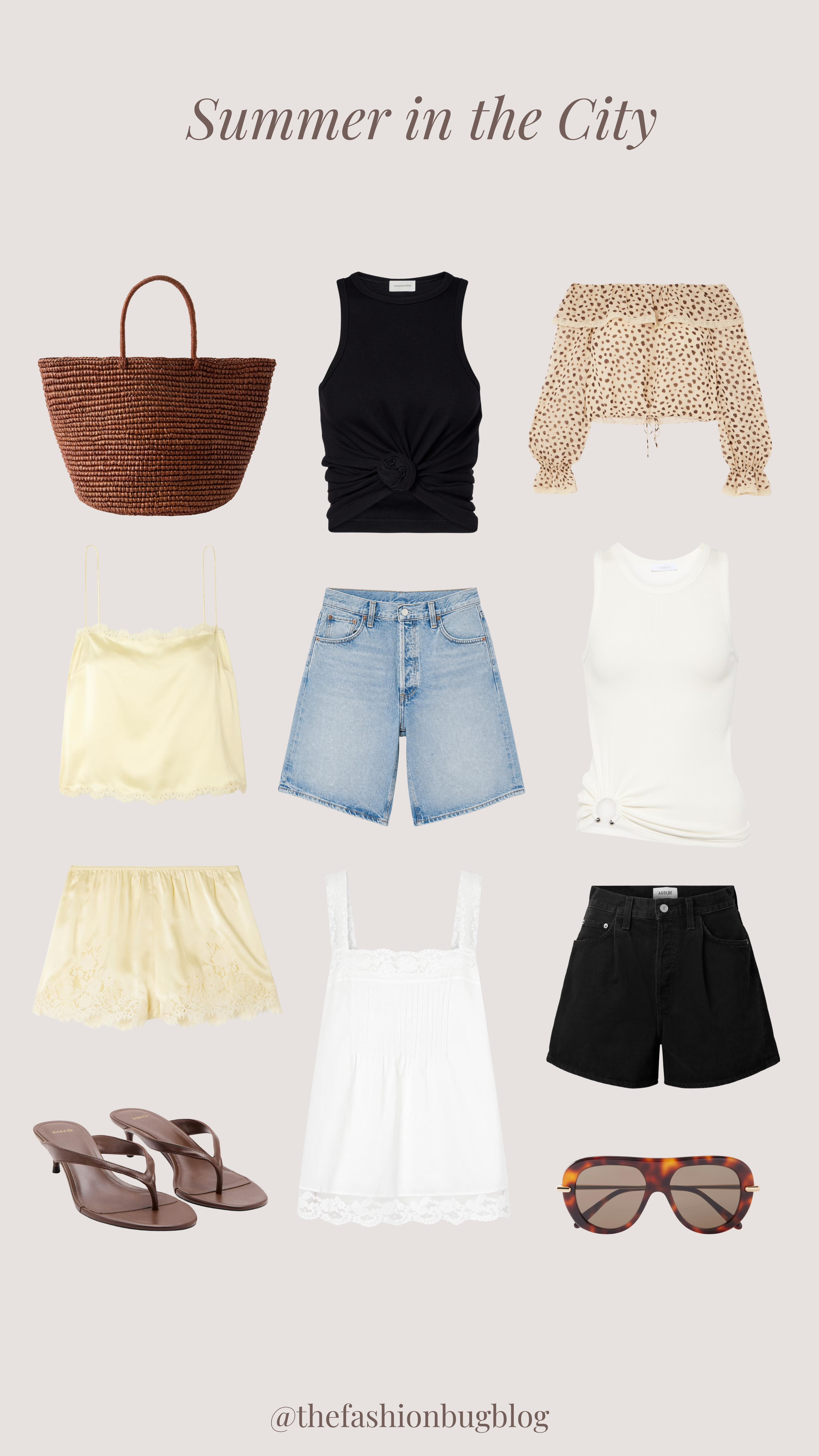 Summer in the City 🤎

denim shorts, jorts, bermuda shorts, high waisted shorts, satin shorts, butter yellow, cami, lace top, vest top, ribbed vest, racer back, tote bag, work bag, heeled sandals, going out top, jeans and a nice top, summer outfits, london summer 

 #LTKuk #LTKsummer #LTKeurope