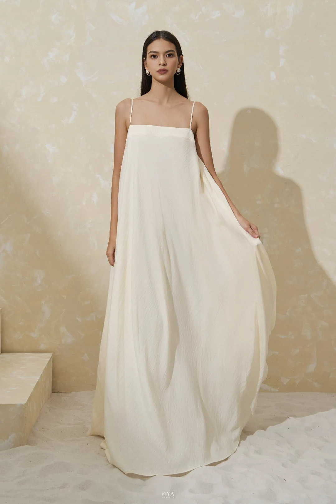 Thin Straps MAXI Silk Dress With Sleeveless and Square Neckline - Maternity Silk Floor Dress - We... | Etsy (US)