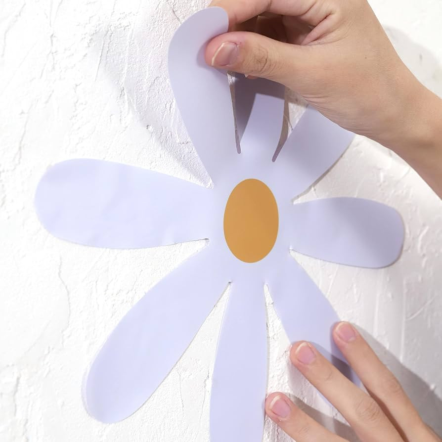 Daisy Wall Decal Flower Vinyl Wall Decals - Big Daisy Stickers for Kids Nursery Wall Art Bedroom ... | Amazon (US)