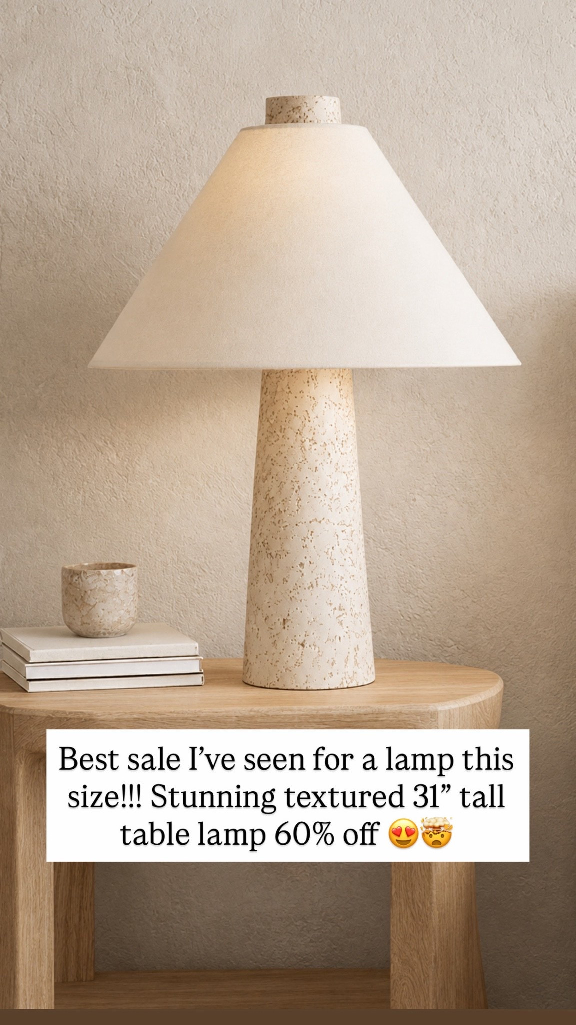 Best sale I've seen for a lamp this size!!! Stunning textured 31" tall table lamp 60% off🤯😍