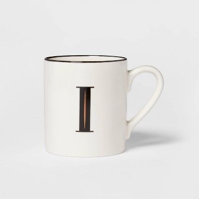16oz Stoneware Monogram Mug White - Threshold™ | Target