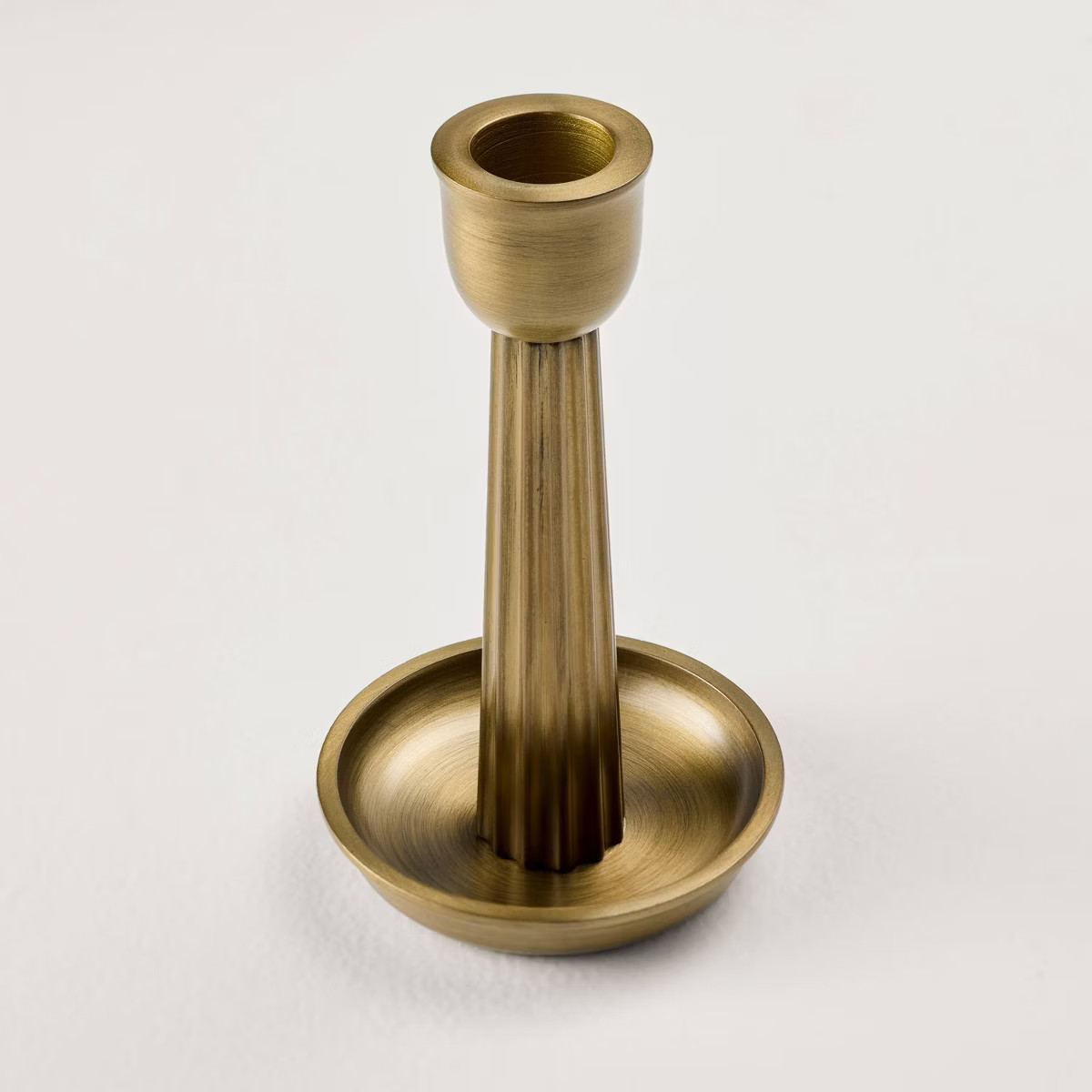 2pk Brass Ribbed Candle Holders - Hearth & Hand™ with Magnolia | Target