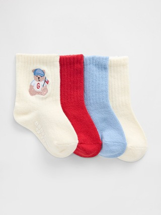 Toddler Brannan Bear Americana Crew Socks (4-Pack) | Gap (US)